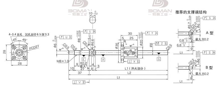 KURODA GP0802DS-AAFR-0250B-C3S 黑田精工滚珠丝杆厂家电话