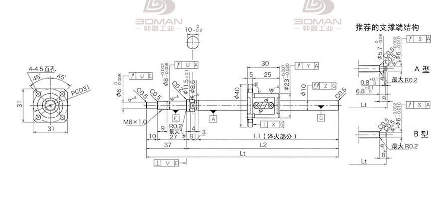 KURODA GP1002DS-EAFR-0320B-C3F 黑田精工丝杆
